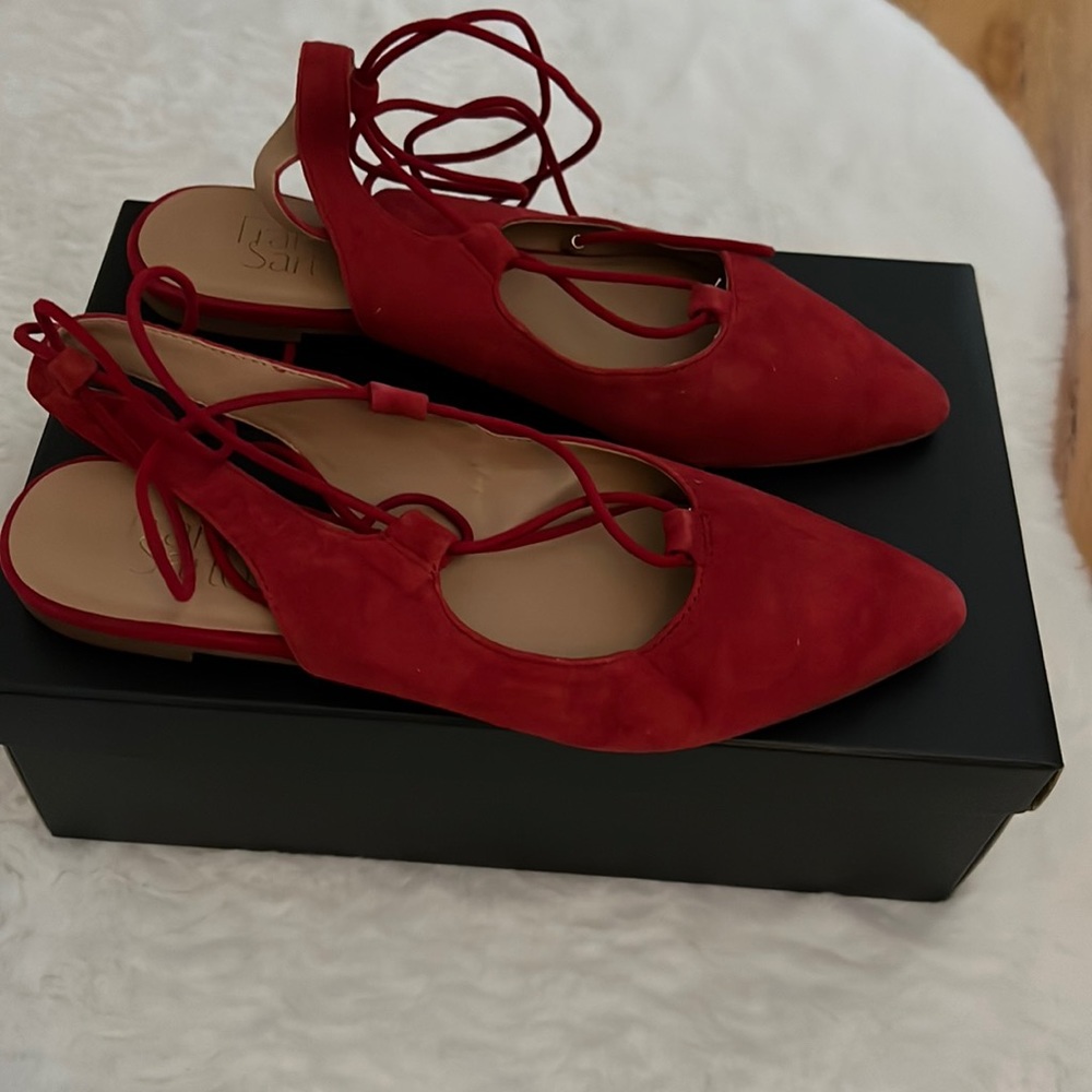 Red ballerina flats